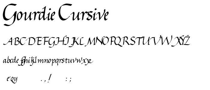 Gourdie Cursive font